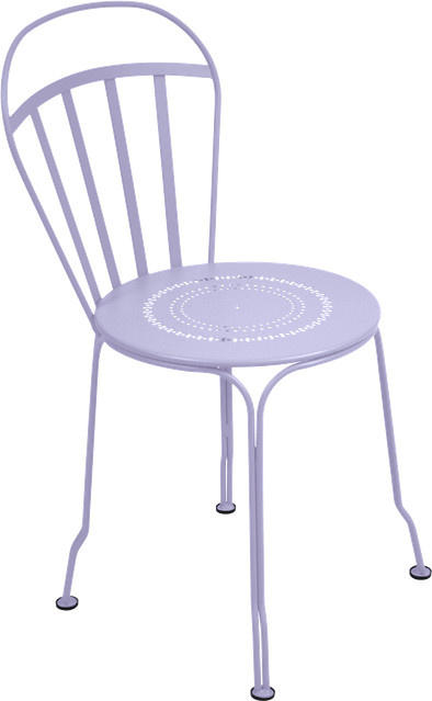 Fermob Louvre Stuhl aus pulverbeschichtetem Stahl in Lila für Garten und Terrasse - Bild 1