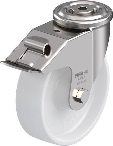 Blickle LEXR-PO 160XR-FI Lenkrolle mit Feststeller in Silber, Rad-Durchmesser: 16 cm, Tragfähigkeit: 300 kg - Bild 1