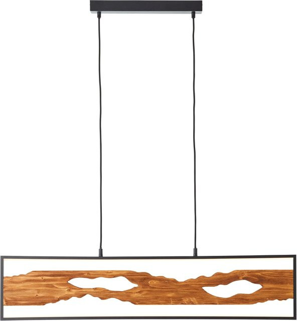 Brilliant Chaumont LED-Pendelleuchte in Schwarz und Holz mit 100 cm Breite - Bild 1
