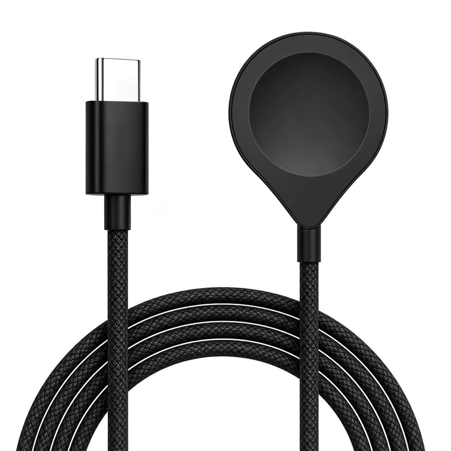 Tekagic Magnetisches kabelloses Schnellladekabel für Apple Watch mit USB-C Anschluss, Schwarz - Bild 2