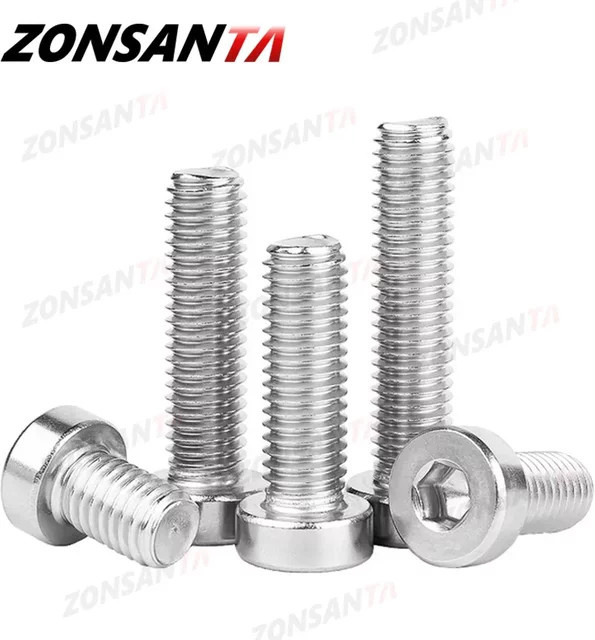 ZONSANTA Innensechskantschraube DIN 7984 aus 304 Edelstahl in Silber, Profilkopf flach und kurz - Bild 1