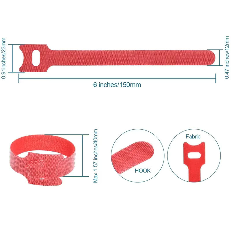 BRYNTHORX Kabel-Organizer Set aus Nylonband in Gelb, wiederverwendbare Kabelbinder und Kabelhalter für Ladekabel, Maus und Kopfhörer, 50/30/10 Stück - Bild 2