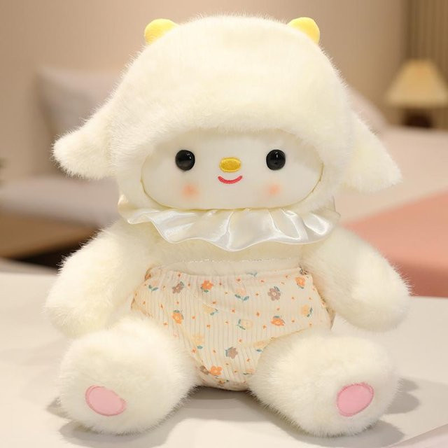 Kawaii Bekleidetes Schaf Plüschtier, Lamm Puppe, 23cm, ab 14 Jahren - Bild 1