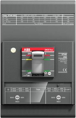ABB XT4H 250 TMF 150-1 Leistungsschalter in Grau mit einem Einstellbereich von bis zu 1500A und einer Schaltspannung von max. 240 V/AC oder 600 V/AC - Bild 1