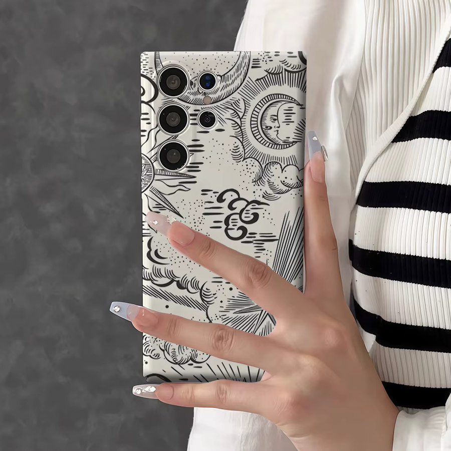 Stoßfeste Handyhülle mit Vintage-Skizze für Samsung Galaxy S26 S25 S24 S23 Ultra Plus, robuste Doppelschicht-Schutzhülle - Bild 5