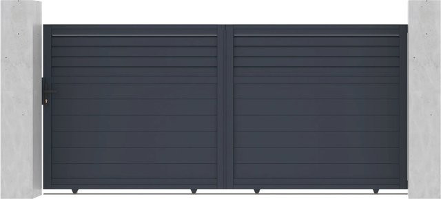 Casanoov Elektrisches Schiebetor Carpatia aus Aluminium in Anthrazit und Grau mit Schiebetorantrieb Ranger C300, Breite: 350 cm, Höhe: 160 cm - Bild 1
