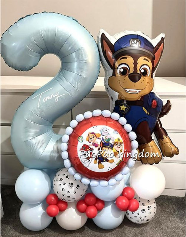 Paw Patrol Folienballons Chase und Rubble für Kindergeburtstag und Partydekoration, mehrfarbig - Bild 1