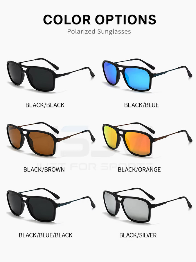 JSJM Sonnenbrille, eckig, Vollrand, Kunststoff, schwarz, Unisex, polarisiert - Bild 4