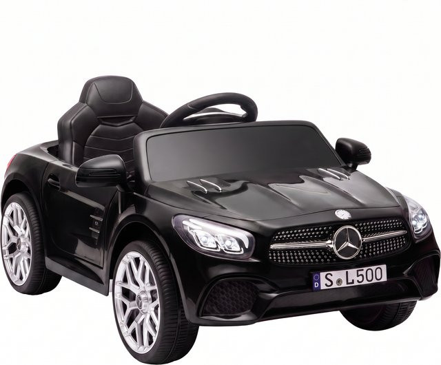 AIYAPLAY Elektroauto für Kinder Mercedes-Benz SL500, 12V mit 2 Motoren, Bluetooth und Fernbedienung, Schwarz - Bild 1