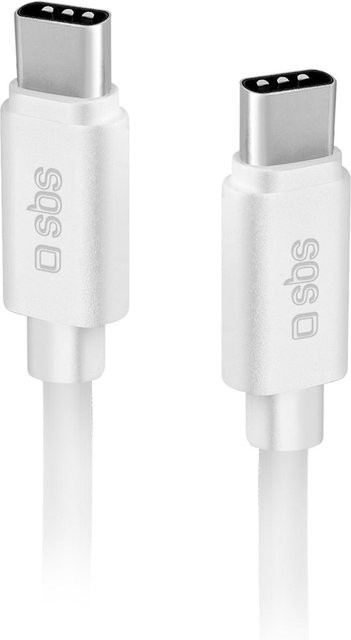 SBS USB-C auf USB-C Lade- und Datenübertragungskabel Polo Kollektion, Weiß, 1 m - Bild 1