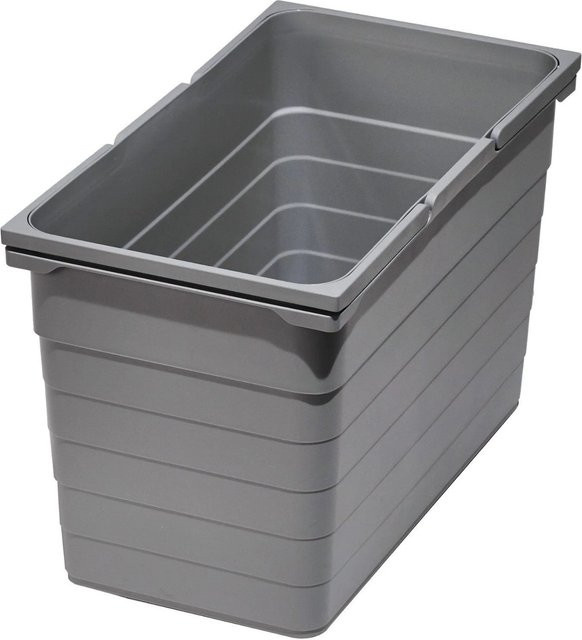 Ninka Eins2vier Abfallsammler Mülleimer 25L Alugrau mit Griffen B/T/H: 41,2 x 33,0 x 23,0 cm - Bild 1