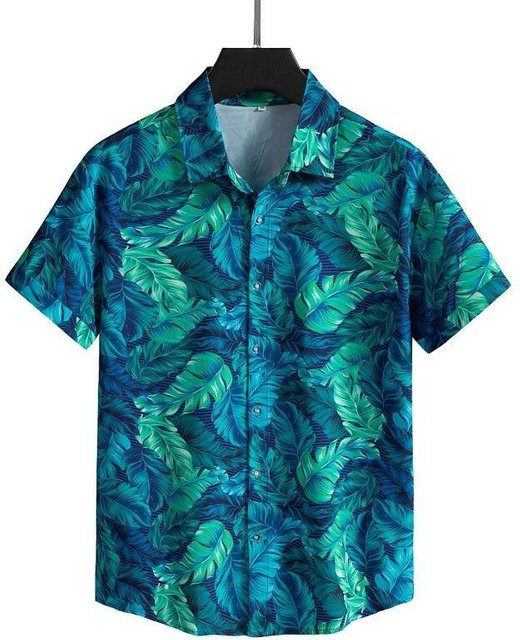 Herren Hemd, 3D Bedrucktes Muster, Hawaiianisches Hemd - Bild 1