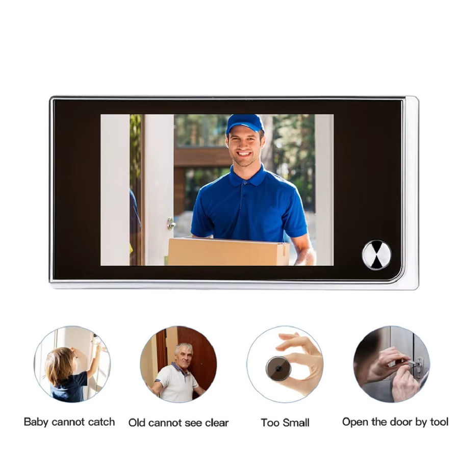 Wsdcam Digitale Türspionkamera mit 3,5 Zoll Monitor und 120 Grad Sichtwinkel, Drahtlose Smart Home Türklingel mit Wi-Fi Funktion - Bild 2
