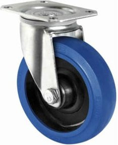 CASCOO Lenkrolle Serie R4F1 mit Rollenlager, Durchmesser: 160 mm, verzinkter Stahl und Kunststoff in Schwarz oder Blau - Bild 1