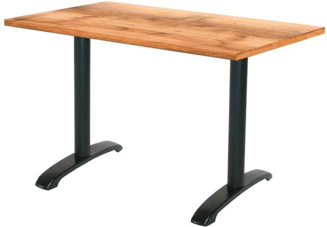 RestooTab Tisch Bazila rechteckig in Eiche/Braun mit schwarzem Gestell, B/T/H: 160 x 80 x 74 cm - Bild 1