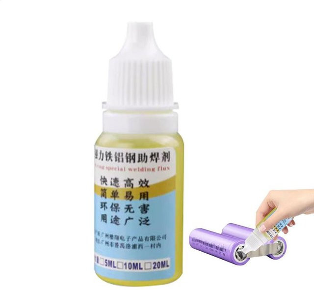 Transparentes Lötflussmittel als Flüssigkeitslötmittel für Edelstahl, verzinktes Blech, Kupfer, Eisen und Batterieschweißen, 10 ml - Bild 1