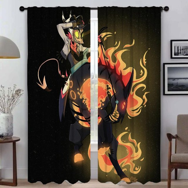 Helluva BoSS Moderne Verdunkelungsvorhänge, 2 Paneele, Schwarz, B: 50 cm, H: 70 cm - Bild 1