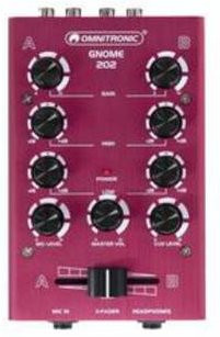 Omnitronic GNOME-202 2-Kanal DJ Mixer in Rot mit 3,5 mm Jack Anschluss - Bild 1