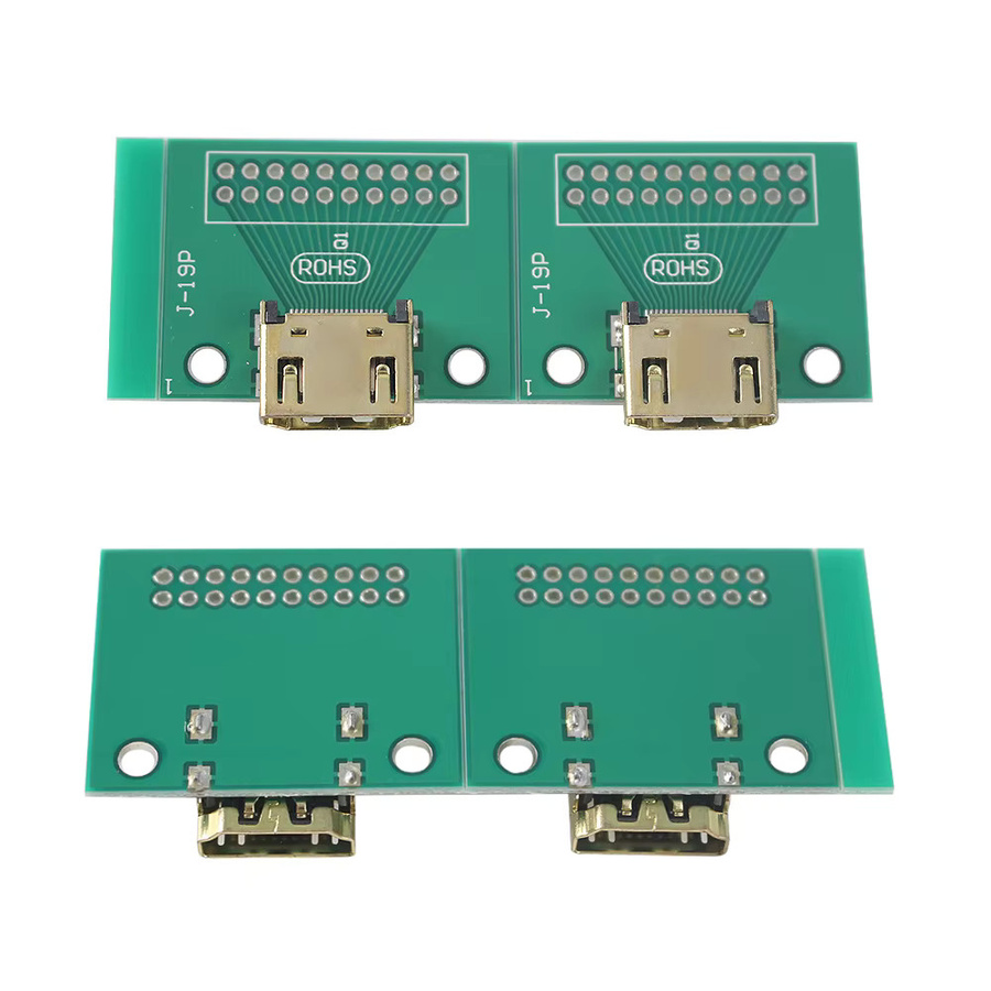 2 Stück DP HD A Buchse-zu-Stecker Adapterplatine MINI-Steckverbinder mit Leiterplatte, 19-polig, 2,54mm Rastermaß, Farbe: Grün - Bild 2