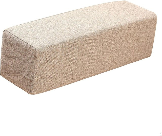 Abnehmbares Armlehnenpolster für dein Sofa aus Baumwolle und Leinen in Beige mit Reißverschluss - Bild 1