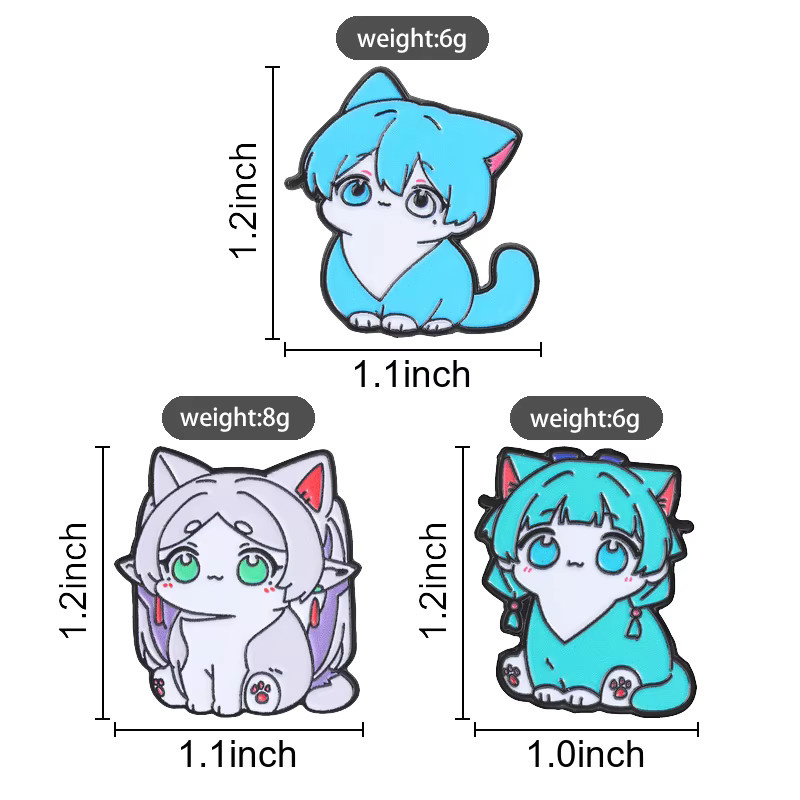 Miss Zoe Anstecknadeln Anime Neko Katze Emaille, Bunt, Unisex - Bild 2
