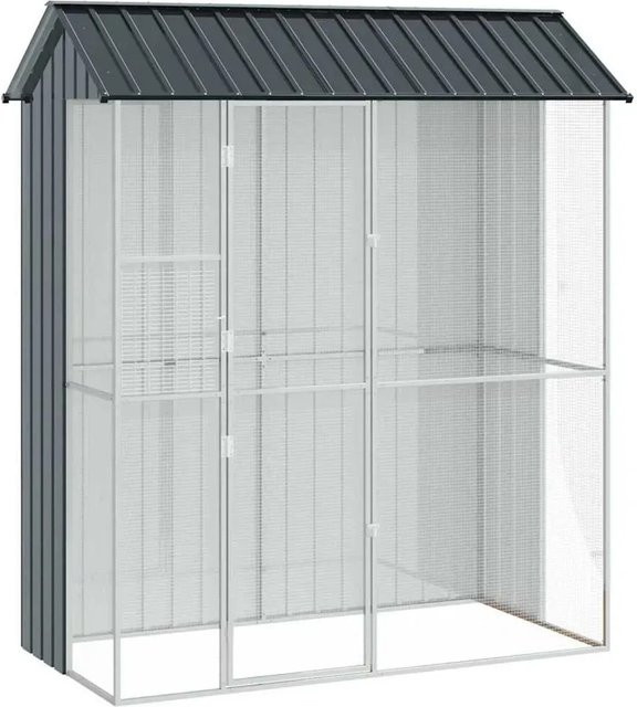 vidaXL Vogelkäfig aus verzinktem Stahl in Anthrazit B/T/H: 215 x 110 x 247 cm - Bild 1