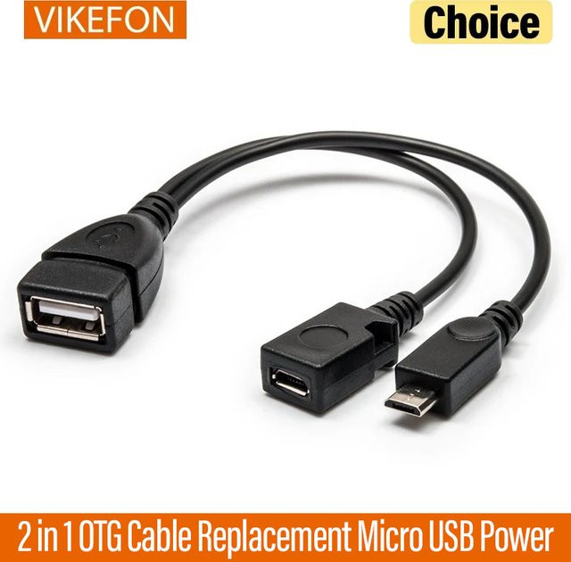 VIKEFON 2-in-1 OTG-Kabel für Fire Stick 4K, Micro USB Host und Power Kabel in Schwarz - Bild 1