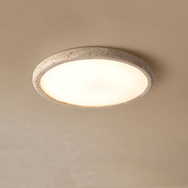 Moderne LED-Deckenleuchte von juhaw aus beige Travertin für Wohnzimmer, Korridor und Restaurant, 15 W - Bild 1