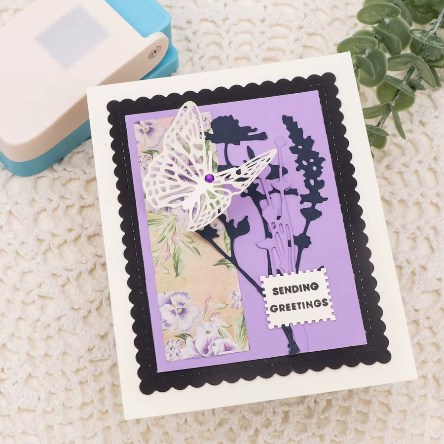 Rechteckiger Briefmarkenstanzer mit Hebelwirkung für Scrapbooking und Bastelarbeiten, 0,8 Zoll - Bild 2