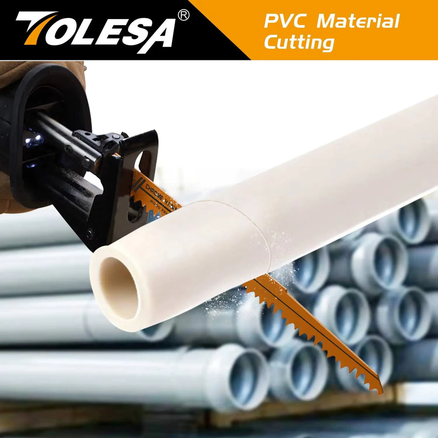 TOLESA 5er Set Säbelsägeblätter für Holz und PVC-Rohre, 6 Zoll, 6 TPI - Bild 4