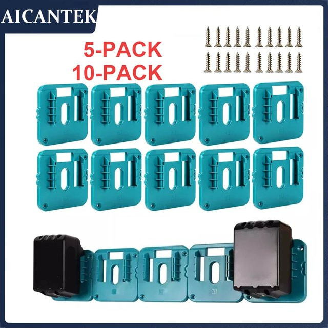 Makita Batterie Wandhalterung für 18V Akkus BL1860 BL1850 BL1840 BL1830 in Türkis - Bild 1