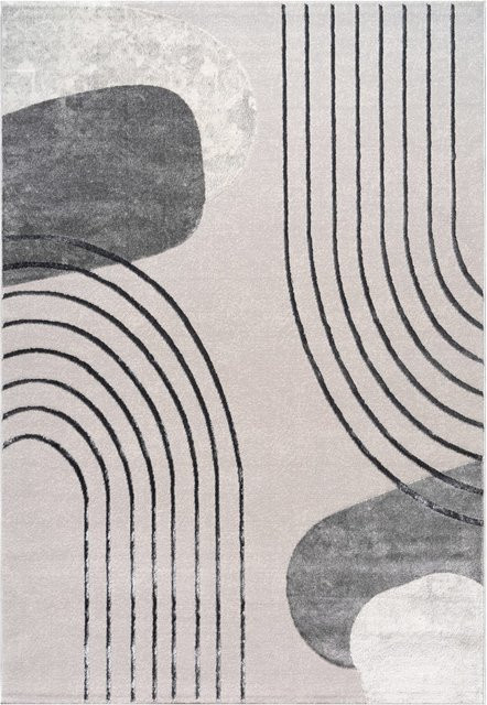 Teppich Tiana grau beige mit Hoch-Tief-Effekt und modernem geometrischem Design, B/T: 160 x 230 cm - Bild 1