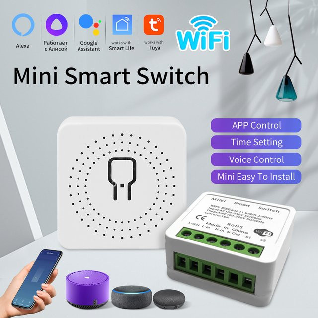 Tuya Smart WiFi Schalter mit 433MHz Empfänger und 2-Wege-Steuerung, weißer Wandschalter kompatibel mit Alexa und Google Home via Smart Life App - Bild 1