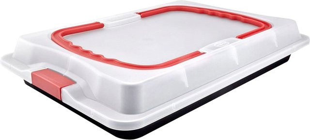 Dr. Oetker Backblech mit Transporthaube, beschichtet und rechteckig, Stahl, Multicolor - Bild 1