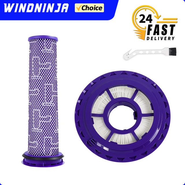 HEPA-Filter-Set in Purple als Ersatz für Dyson DC41 DC65 DC66 UP13 UP20 Animal Multi Floor und Ball Staubsauger inklusive waschbarem Vorfilter - Bild 1