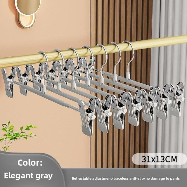 MENGN Top Multifunktionaler Hosenbügel mit Clips in Grau, rutschfest und winddicht, B/H: 30 x 13,5 cm - Bild 1