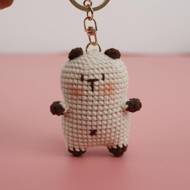 Schlüsselanhänger Linyi toy, Häkeln, Katze, grau, Unisex - Bild 1