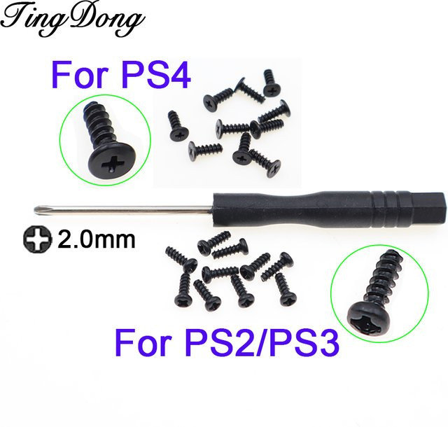TingDong Ersatz-Phillips-Schrauben mit Flachkopf für PlayStation PS4, PS3 und PS2, Schwarz - Bild 1