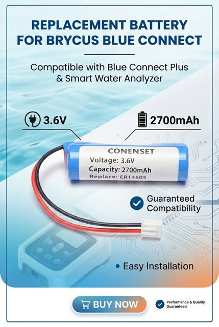 Brycus Ersatzakku 3,6 V für Blue Connect, Connect Plus und Smart Water Analyzer P170408-15 mit 2700 mAh / 9,72 Wh - Bild 1