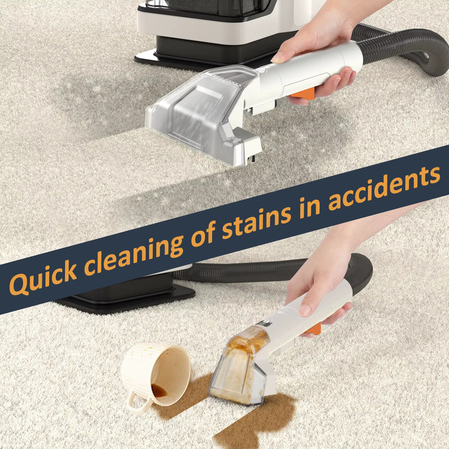 OWJHE Handheld Teppichreiniger Spot Cleaner in Weiß mit 750W und 11/15KPa Saugkraft für Sofa und Vorhänge - Bild 4