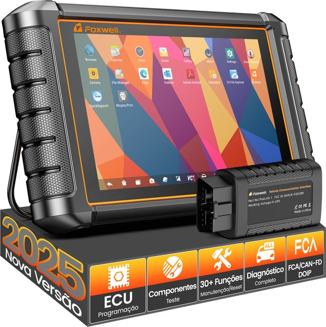 FOXWELL NT909 Kfz-Diagnosegerät in Schwarz mit 31 Reset-Funktionen, ECU-Codierung und bidirektionaler Steuerung, Automotive Scanner mit CANFD/DOIP und OBD2 Unterstützung für alle Systeme - Bild 1
