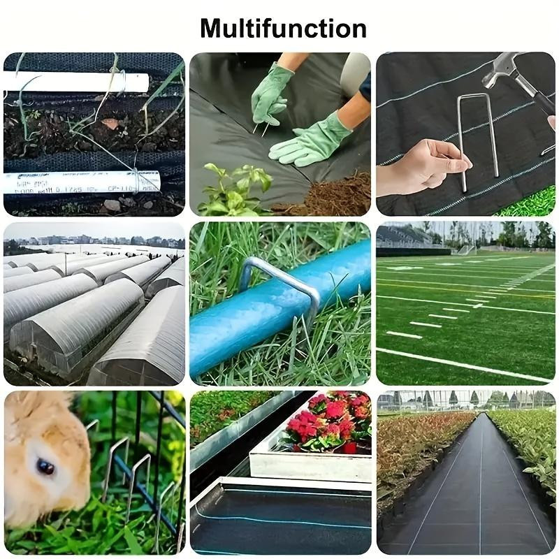YC Direct 101-teiliges Gartenpfahl-Set mit 50 rostbeständigen U-Profil-Ankern aus verzinktem Metall, 50 Kunststoffscheiben und 1 Picking-Werkzeug in Silber - Bild 7