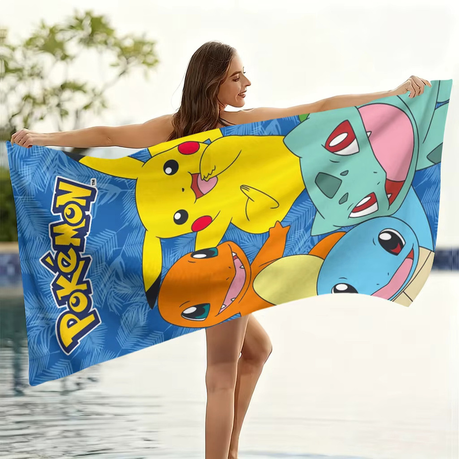 Potdemiel Pokemon Pikachu & Starters Kinderstrandtuch, mehrfarbig, schnelltrocknend - Bild 3