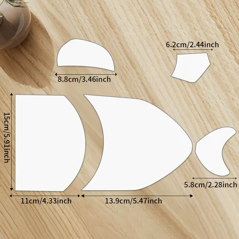 YOMDID 5 Stück Fischförmige Handtaschenvorlage für DIY Aufbewahrungstaschen und Quiltmuster - Bild 2