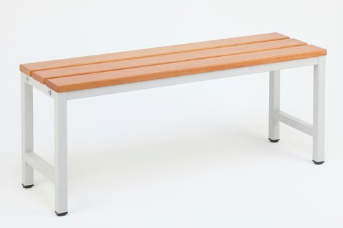 SZAGATO Umkleidebank mit Sitzfläche aus Buche und Stahlgestell in Grau, B/H/T: 100 x 42 x 30 cm - Bild 1