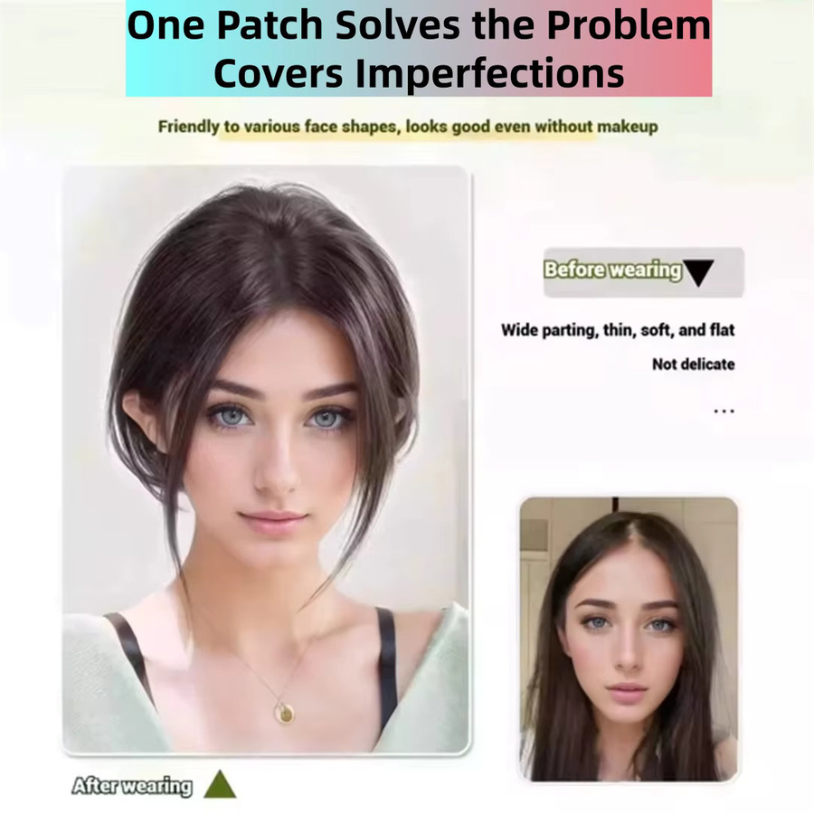 Anemone Magic Paste Haaraufsatz Echthaar-Pony für Damen, unsichtbar - Bild 3