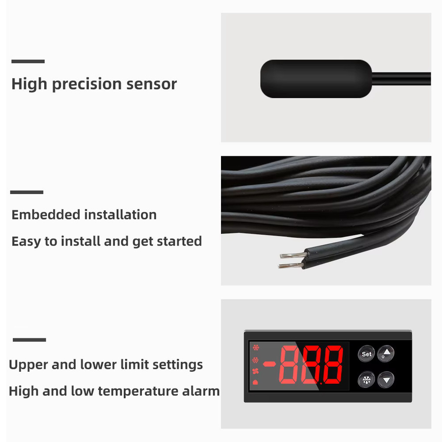 JUANJUAN ECS-961NEO Digitaler Thermostat und Luftfeuchtigkeitsregler in Schwarz - Bild 5
