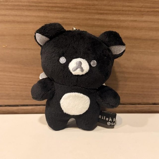 San-X Rilakkuma Monochrom Plüsch Schlüsselanhänger, Schwarz Weiß, ab 14 Jahren - Bild 1