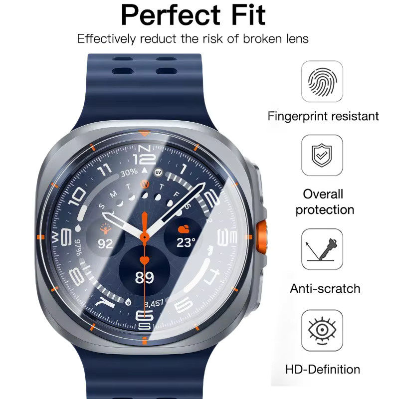 Samsung Galaxy Watch Ultra Schutzfolie aus gehärtetem Glas, transparent, 1–5 Stück - Bild 2