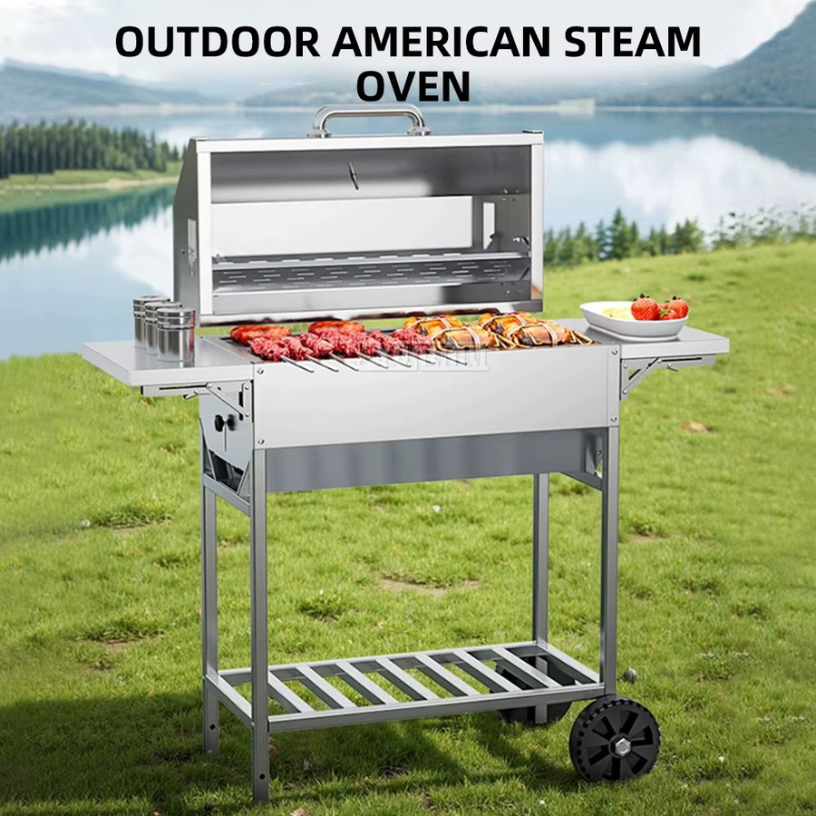 YunlinLi Hof-Eintopfgrill aus Edelstahl für Holzkohle zum Grillen im Außenbereich - Bild 2
